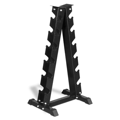 Intek A Frame Dumbbell Rack in Side View Black Without Dumbbell