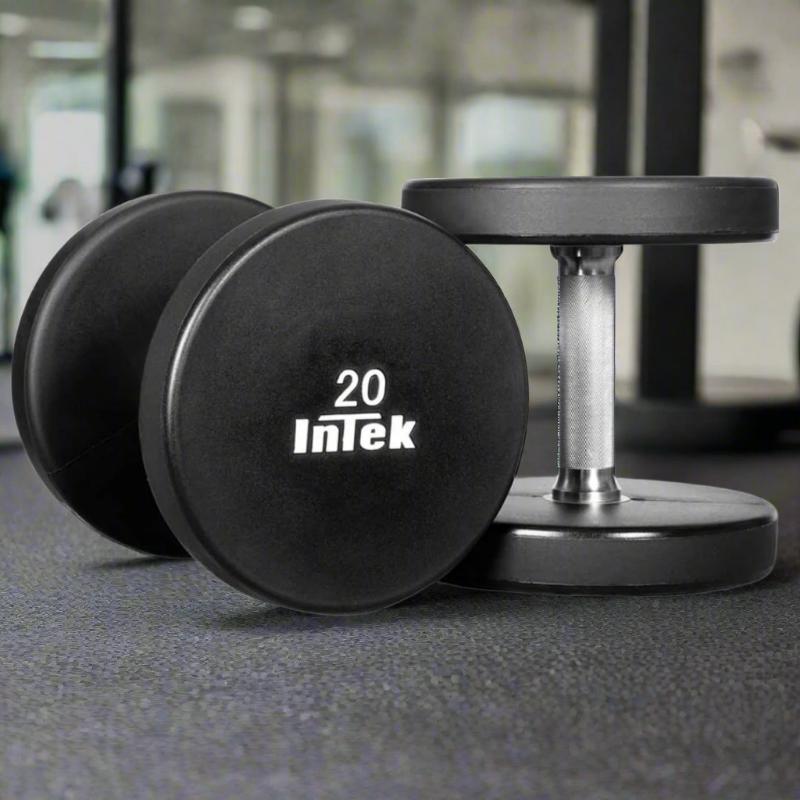 Intek Strength Armor Series Solid Urethane Dumbbells | DBSUT-PR in 20 lbs Pair