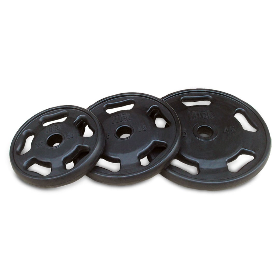 Intek Strength Champion Series Rubber Olympic Plates in Set Color Black