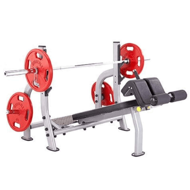 NODB Steelflex Commercial Olympic Decline Bench Sample with Barbell