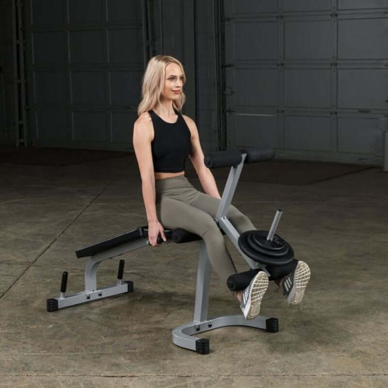 PLCE165X  Body Solid Powerline Leg Curl Leg Extension Machine Sample Exercise with Plate