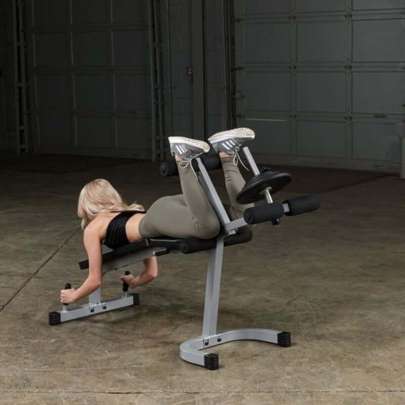 PLCE165X  Body Solid Powerline Leg Curl Leg Extension Machine Sample Exercise with Plate