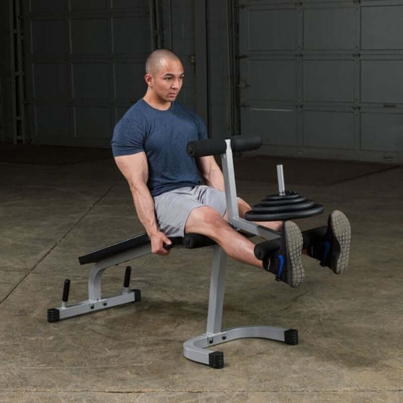 PLCE165X  Body Solid Powerline Leg Curl Leg Extension Machine Sample Exercise with Plate