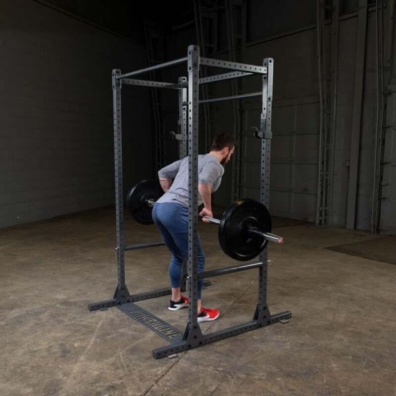 PPR1000  Body Solid Powerline Premium Power Rack Sample Exercise with Barbell