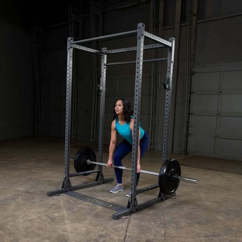 PPR1000  Body Solid Powerline Premium Power Rack Sample Exercise with Barbell