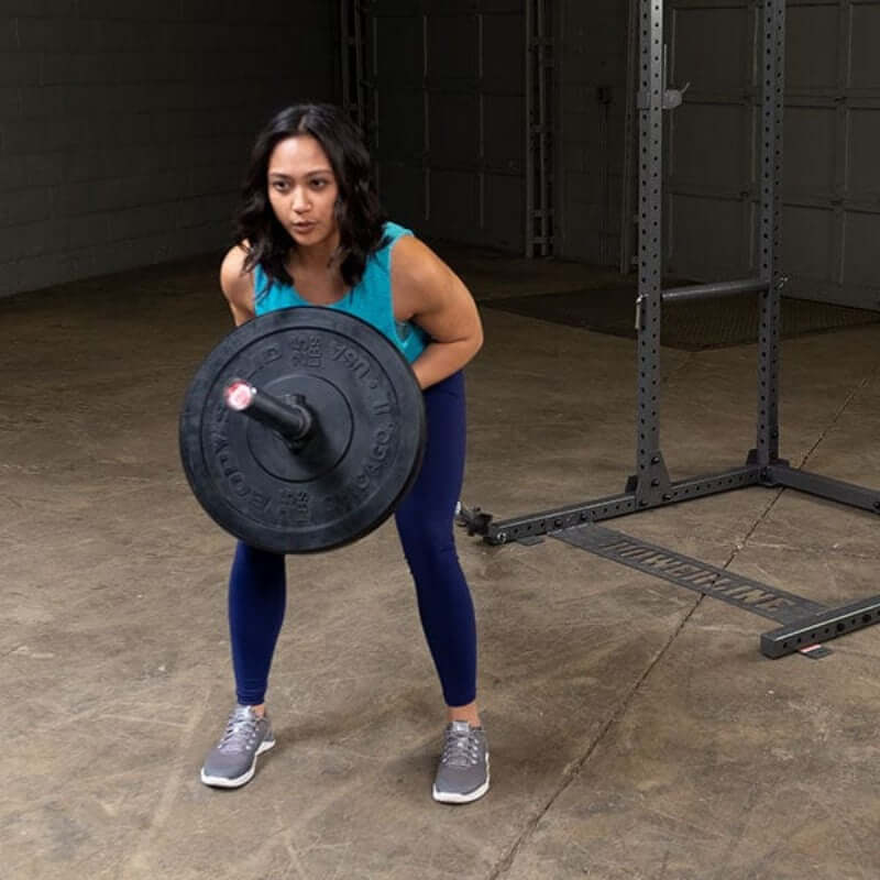 PPR1000  Body Solid Powerline Premium Power Rack Sample Exercise with Barbell