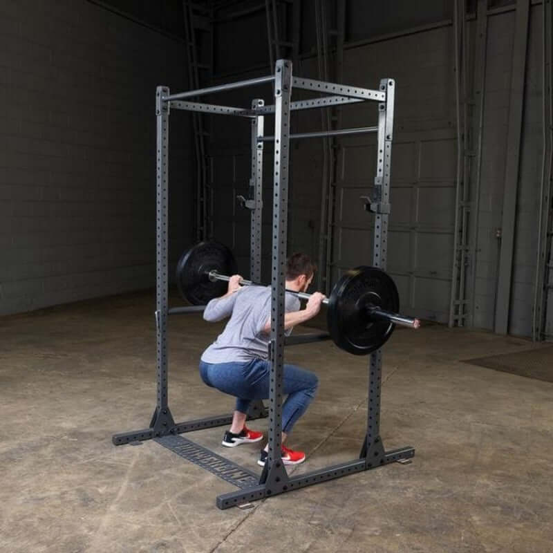 PPR1000  Body Solid Powerline Premium Power Rack Sample Exercise with Barbell