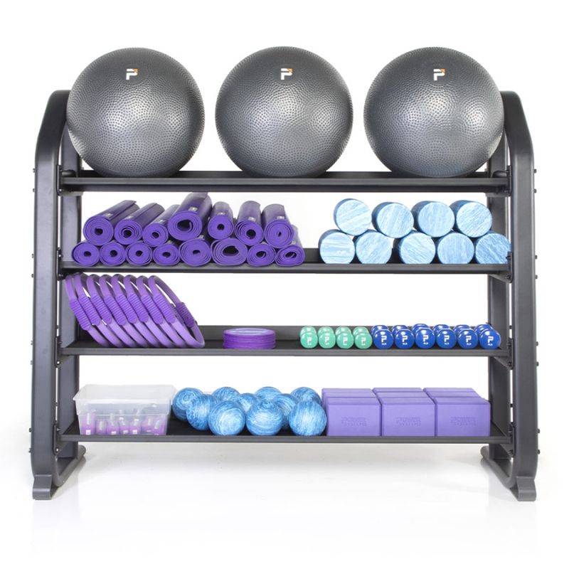 Power Systems Denali Series Multipurpose Rack with Yoga Balls, Mats, and other accessories