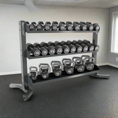 Escape Fitness RACKKD Kettlebell and Dumbbell Rack Inside Gym