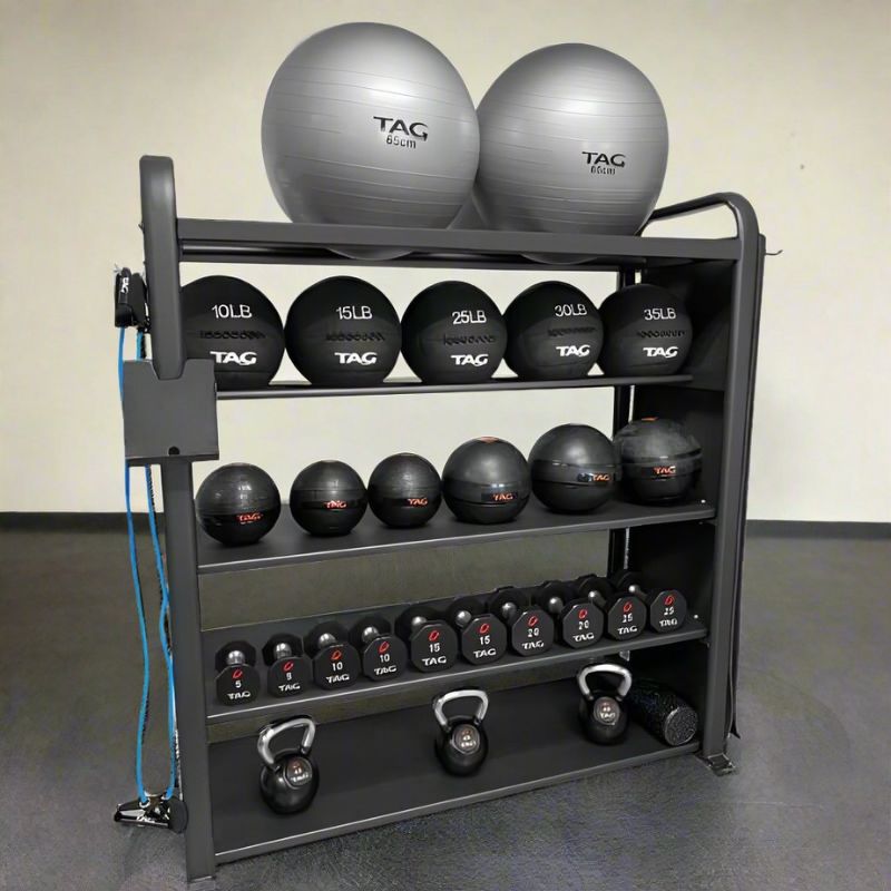 RCK-ACR45 TAG Fitness Large Storage Cart (Rack Only) Sample with Accessories
