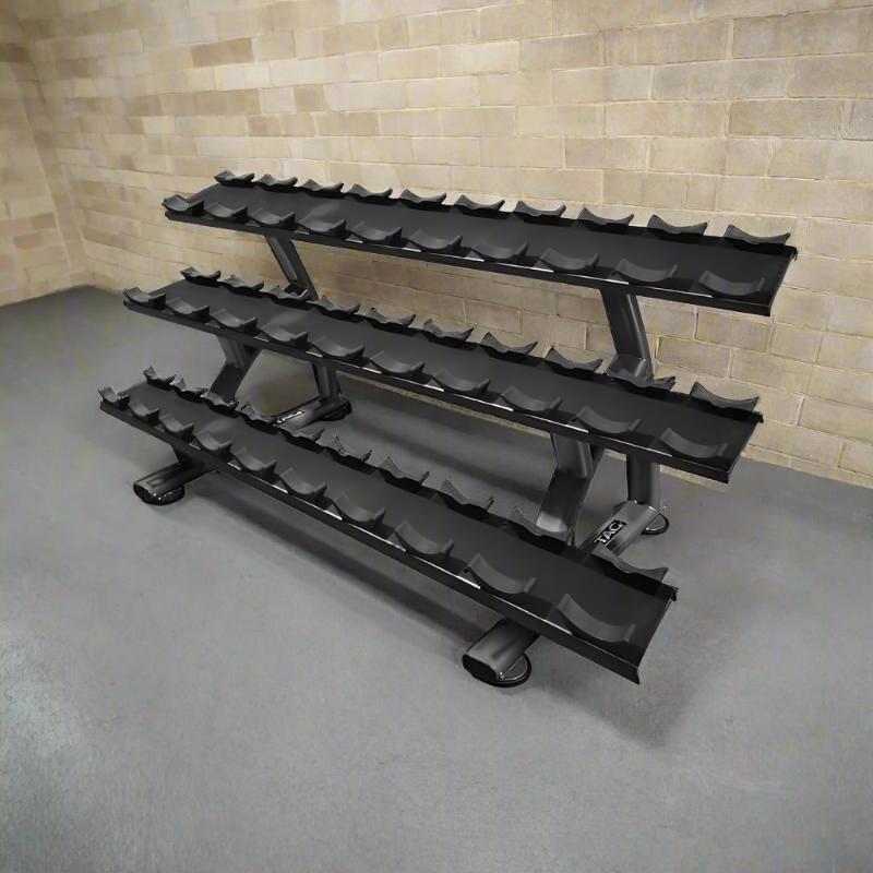 RCK-CDR26 TAG Fitness   3 Tier Dumbbell Rack with Saddles  (Holds 15 Pairs) Empty