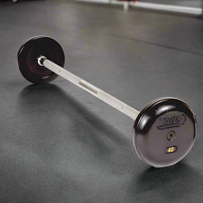 RUFB-020-110R TROY Pro Style Straight Barbell-Rubber-Encased Plates 40 lb