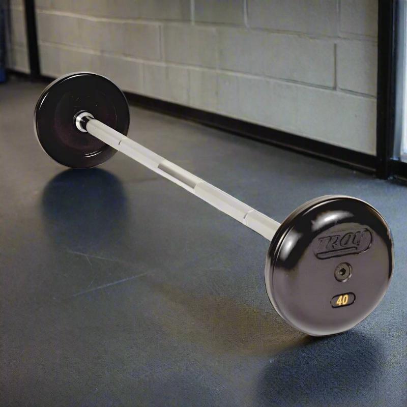 RUFB-025-115R TROY Pro Style Straight Barbell-Rubber-Encased Plates 40 lb