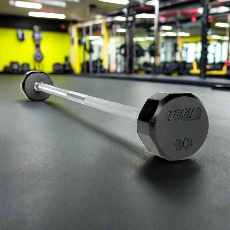 SB-020-110R TROYT 20-110lb 12-Sided Solid Rubber Barbell 30 lb