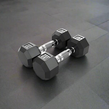 VTX SD-R 8-Sided Rubber Encased Hex Dumbbell 10lb Pair