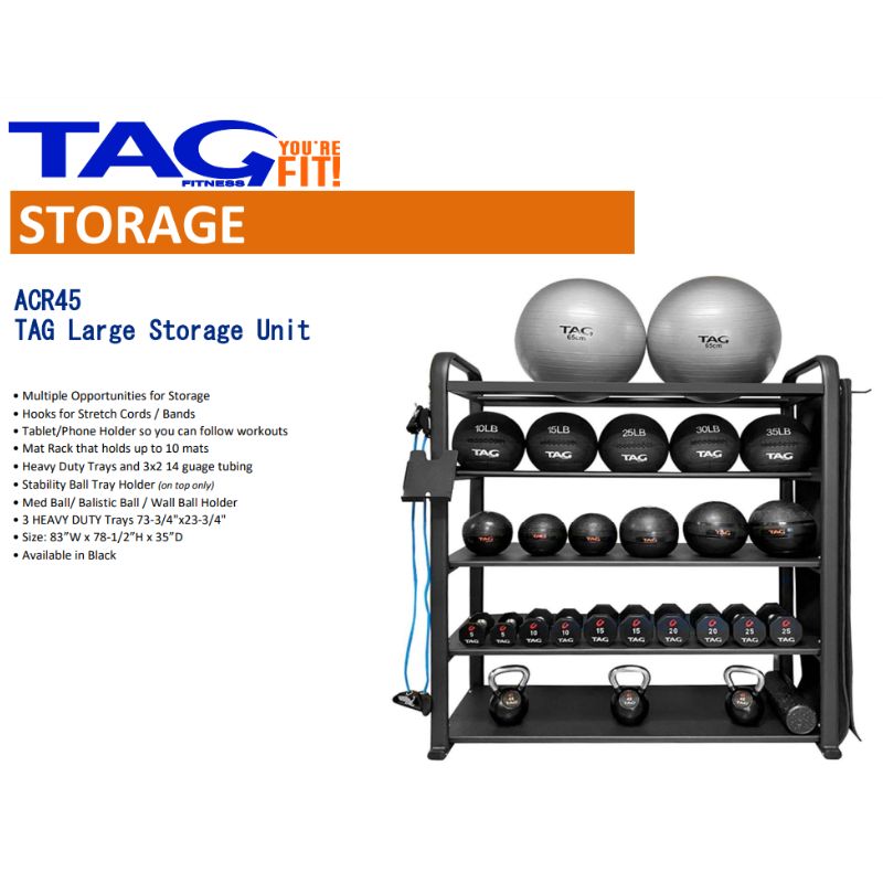 TAG Fitness RCK-ACR45 Large Storage Cart (Rack Only) Specifications