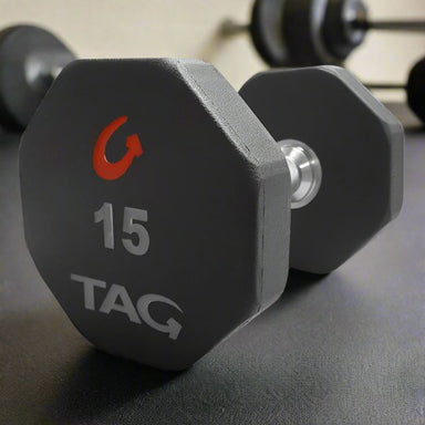 TAG Fitness U8DB 8 Sided Premium Ultrathane Dumbbell 15lb Single