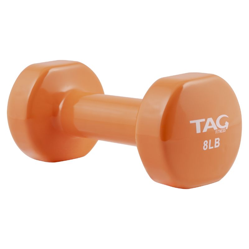 TAG Fitness Vinyl Coated Beauty Bell Dumbbells 8 lb Vinyl Dumbbell