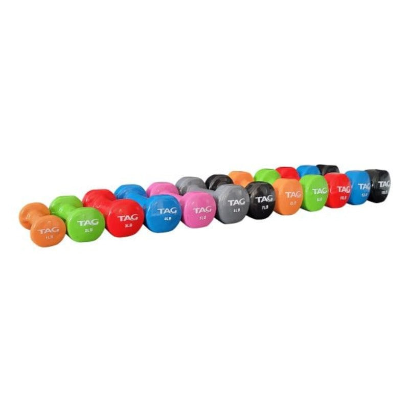 TAG Fitness Vinyl Coated Beauty Bell Dumbbell Set