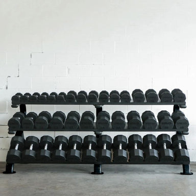 TKO Strength 3-Tier Horizontal Mega Rack - 891HDR-with Set of Dumbbells