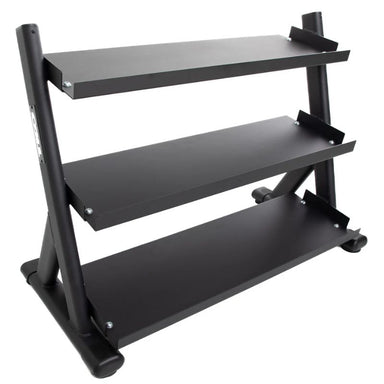 TKO Strength 3-Tier Shelf Dumbbell Rack for Hex Dumbbells - 6235-B Empty Rack main Display