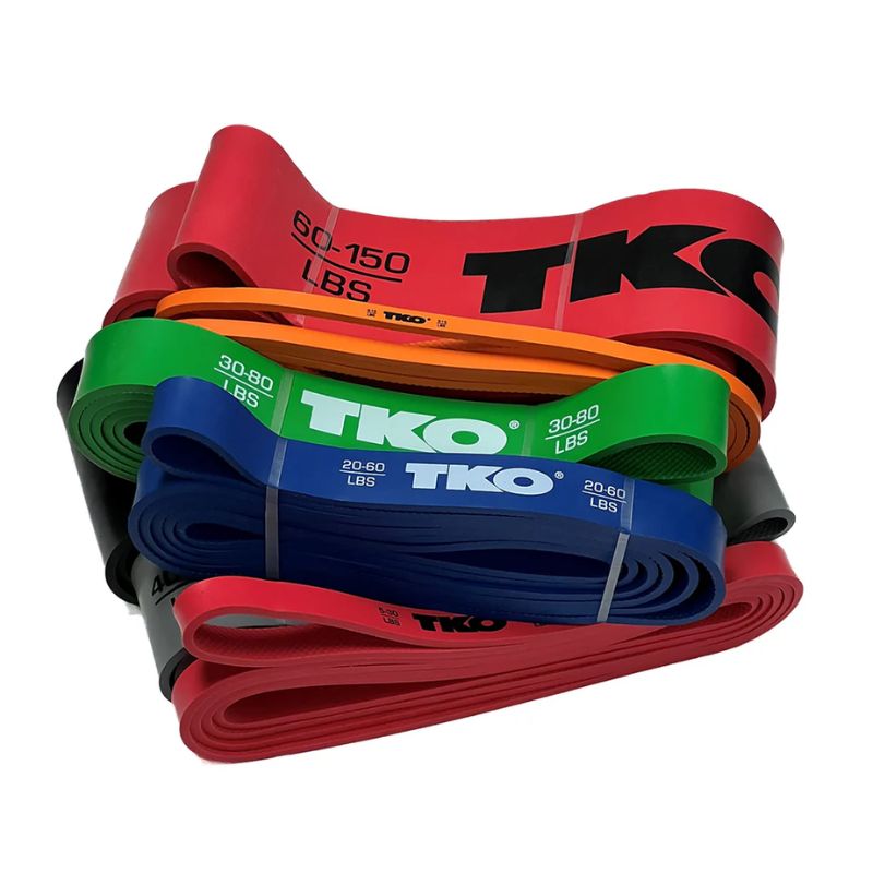 TKO Strength 4 Strength Band Bundle (Extra Light through Heavy) - S3120-23 Red Light 5-30lbs