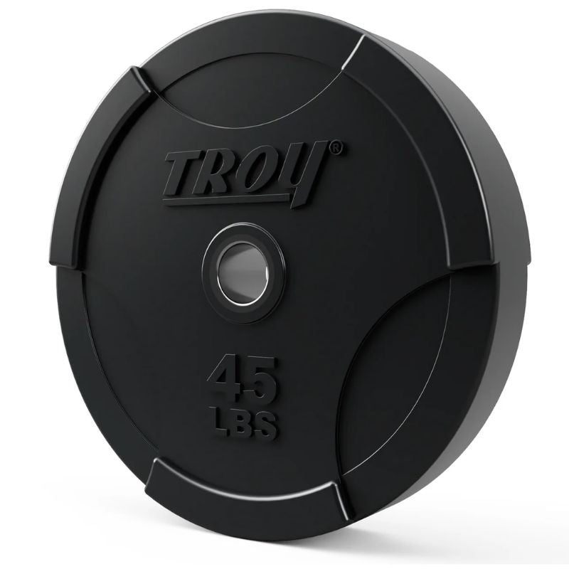 TROY BO-SBP Solid Black Bumper Plate with Steel Insert 45 lbs