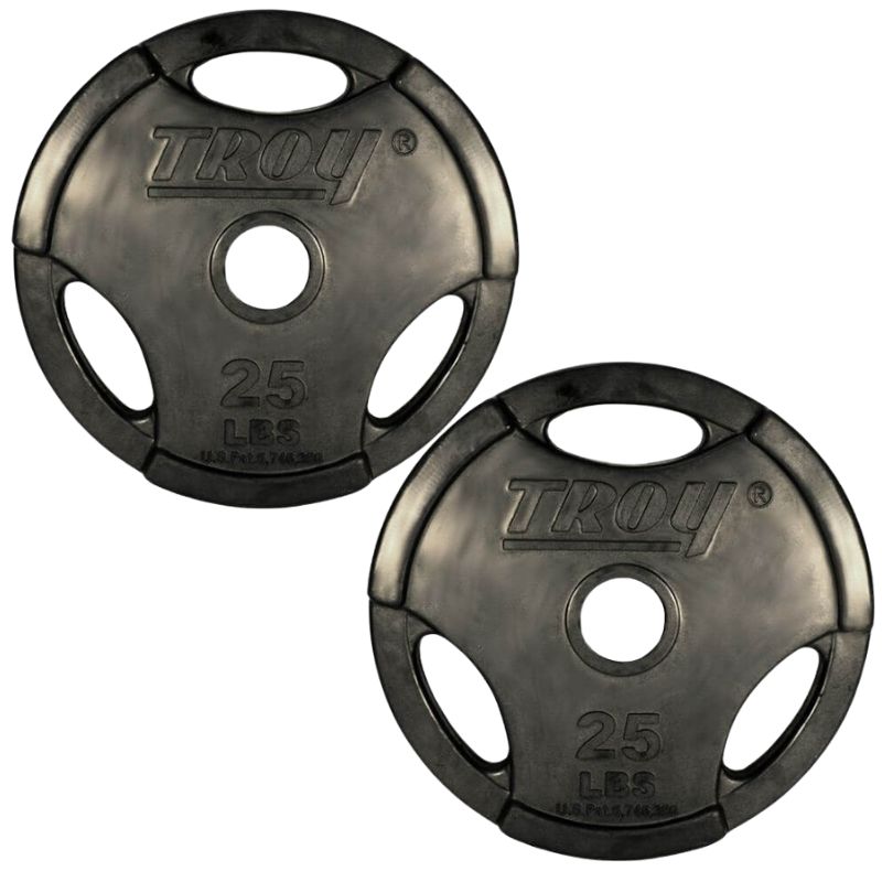 TROY GO-R Rubber Encased Olympic Grip Plate 25lbs Pair