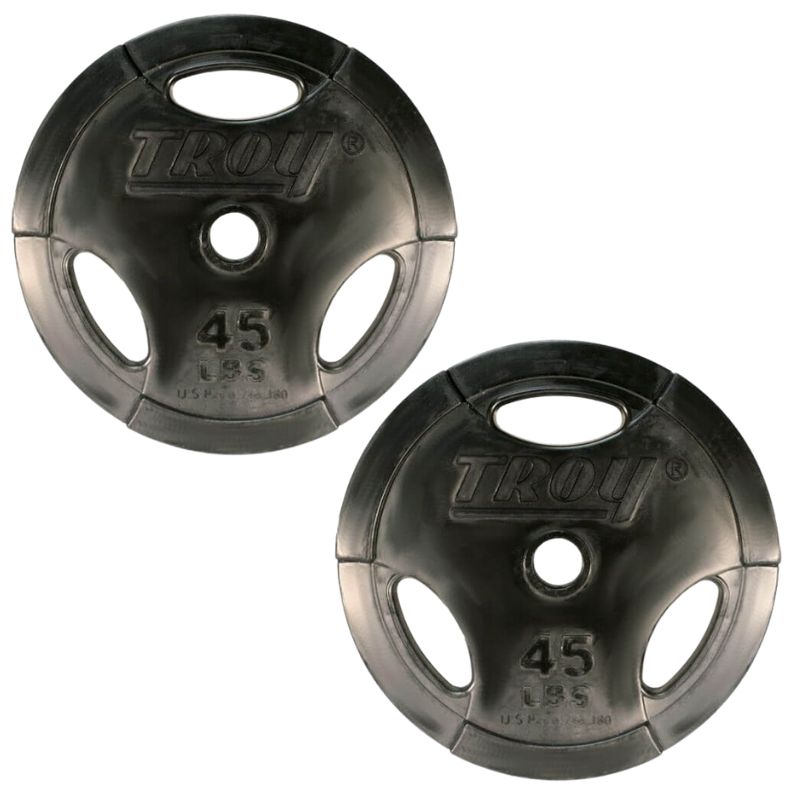 TROY GO-R Rubber Encased Olympic Grip Plate 45lbs Pair