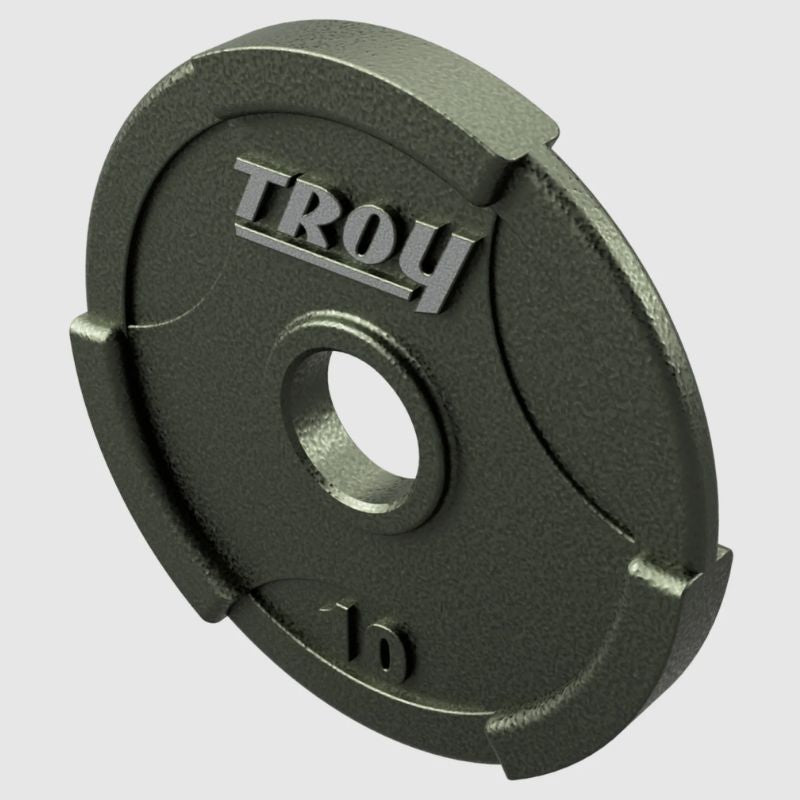 TROY GO Machined Olympic Grip Plate Gray 10 lb Weight Plate