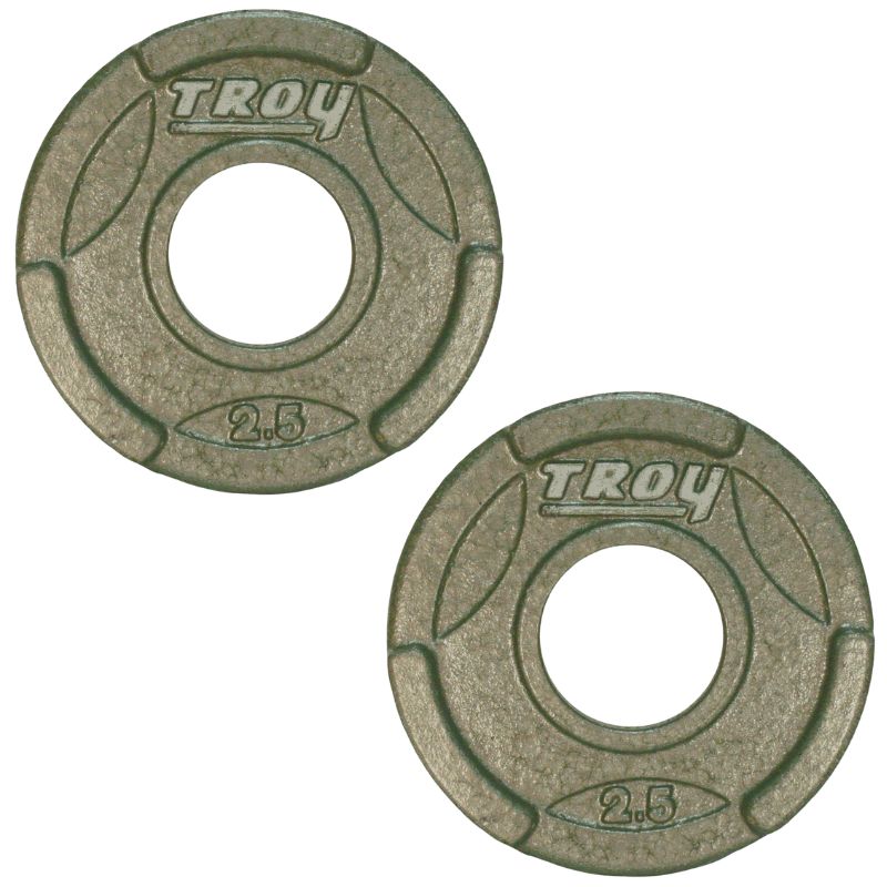 TROY GO Machined Olympic Grip Plate Gray 2.5lb Pair