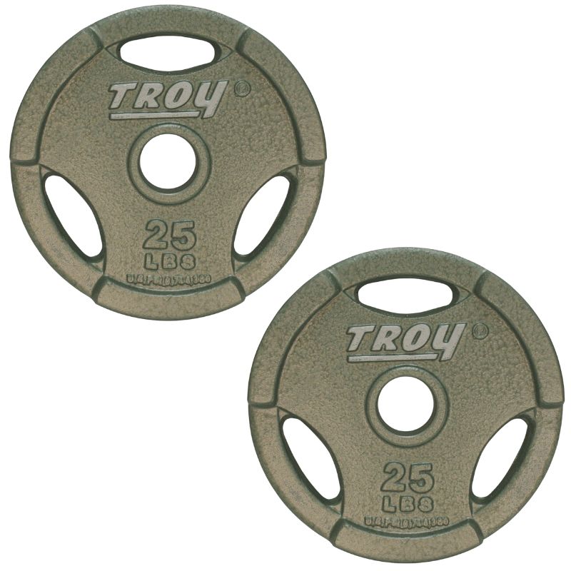 TROY GO Machined Olympic Grip Plate Gray 25lbs Pair