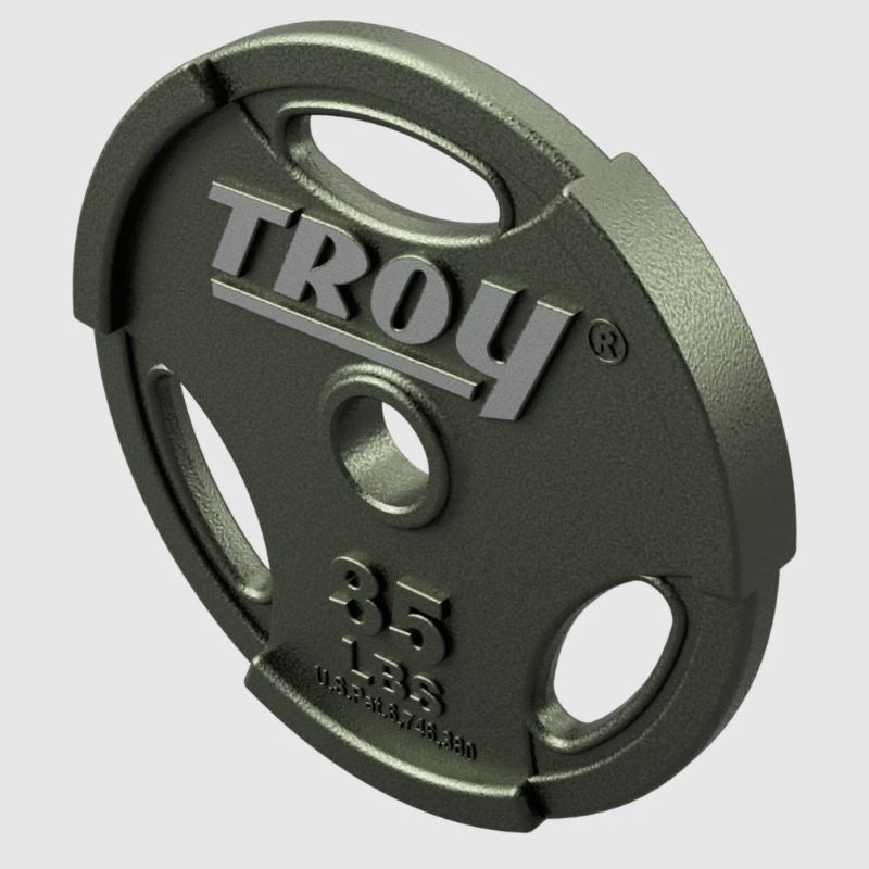 TROY GO Machined Olympic Grip Plate Gray 25 lb Weight Plate