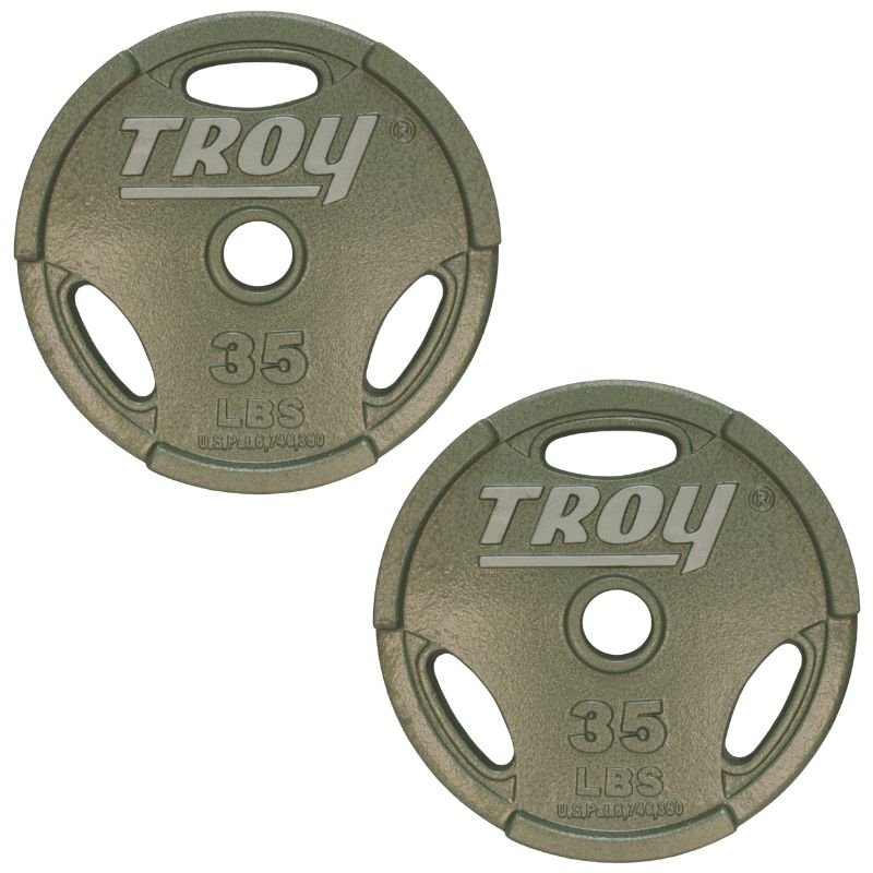 TROY GO Machined Olympic Grip Plate Gray 35lbs Pair