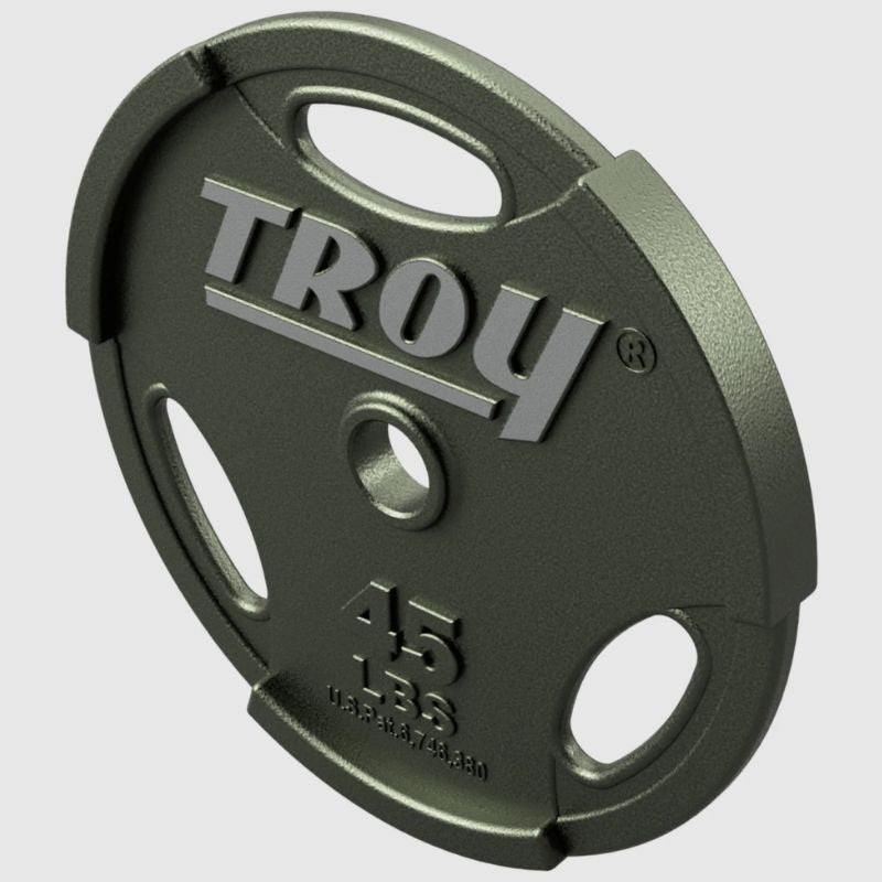 TROY GO Machined Olympic Grip Plate Gray 25 lb Weight Plate