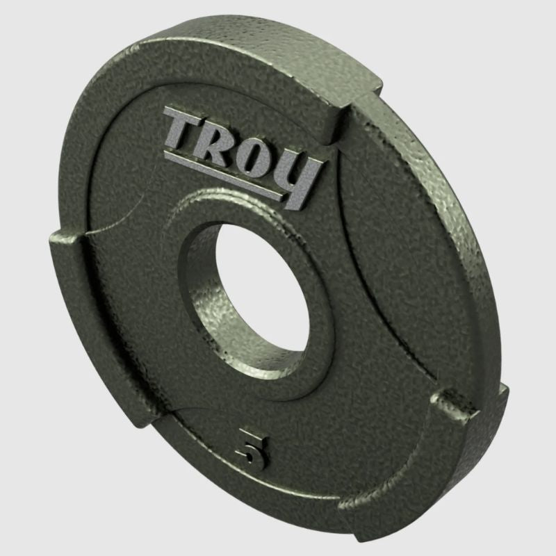 TROY GO Machined Olympic Grip Plate Gray 25 lb Weight Plate