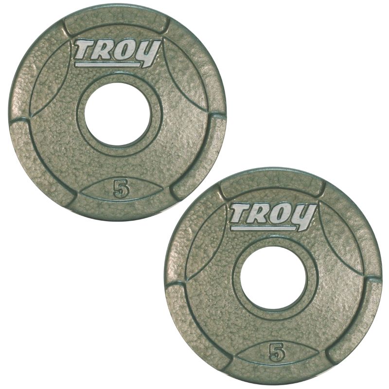 TROY GO Machined Olympic Grip Plate Gray 5lbs Pair