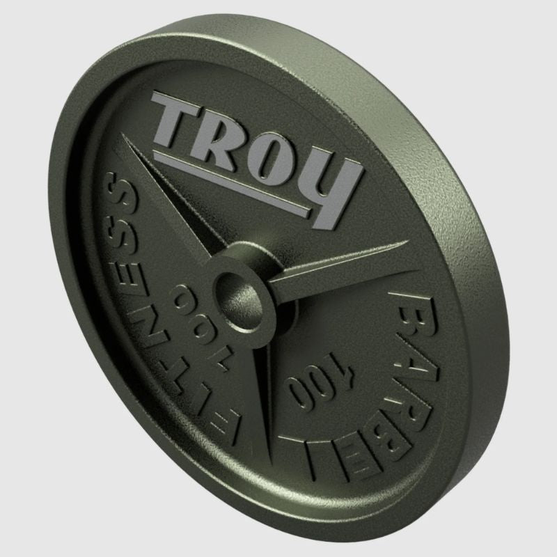 TROY HO Machined Olympic Plate, Wide Flange 100 lb Weight Plate