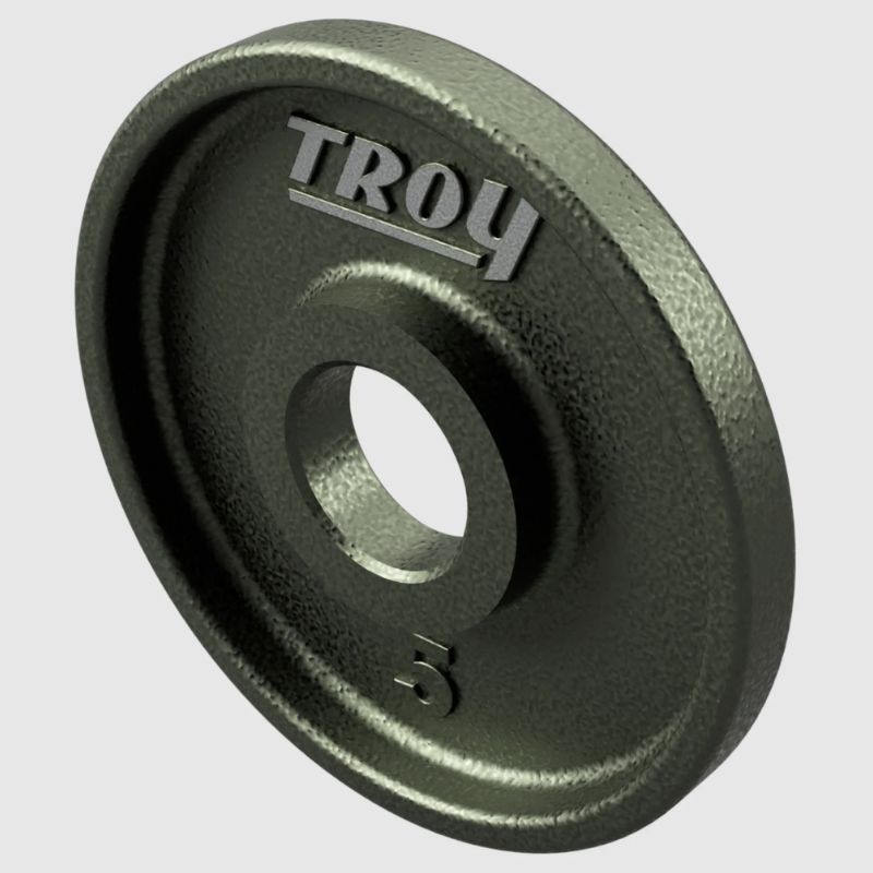 TROY HO Machined Olympic Plate, Wide Flange 5 lb Weight Plate