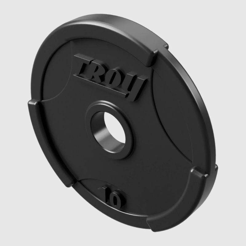 TROY Rubber Encased Olympic Grip Plate 255lb Set 10 lbs Weight Plates