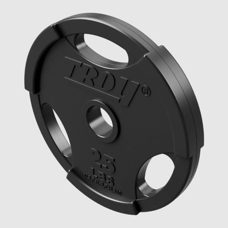 TROY Rubber Encased Olympic Grip Plate 255lb Set 25 lbs Weight Plates