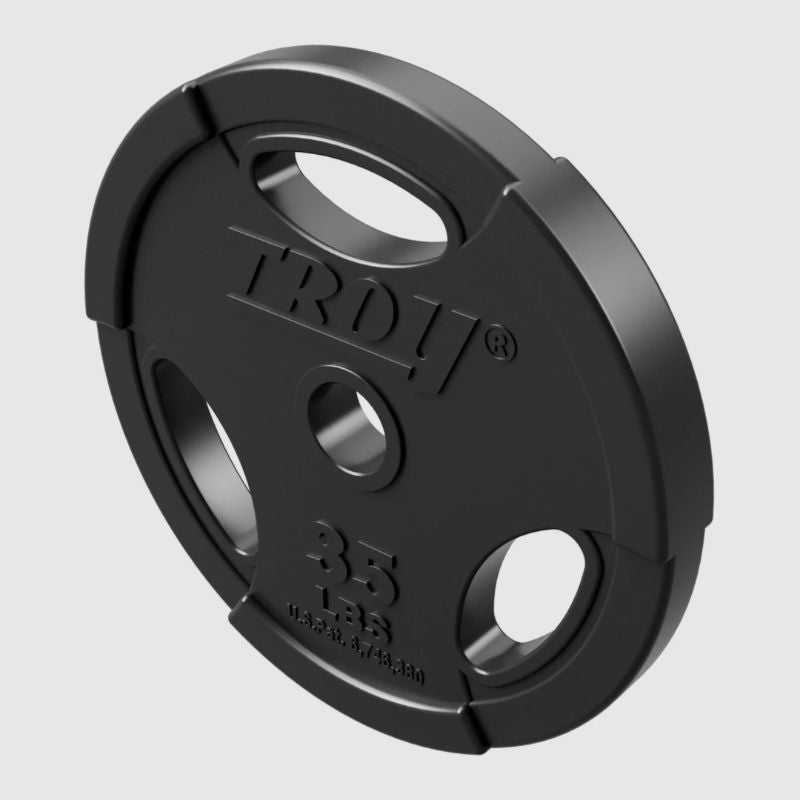TROY Rubber Encased Olympic Grip Plate 255lb Set 35 lbs Weight Plates