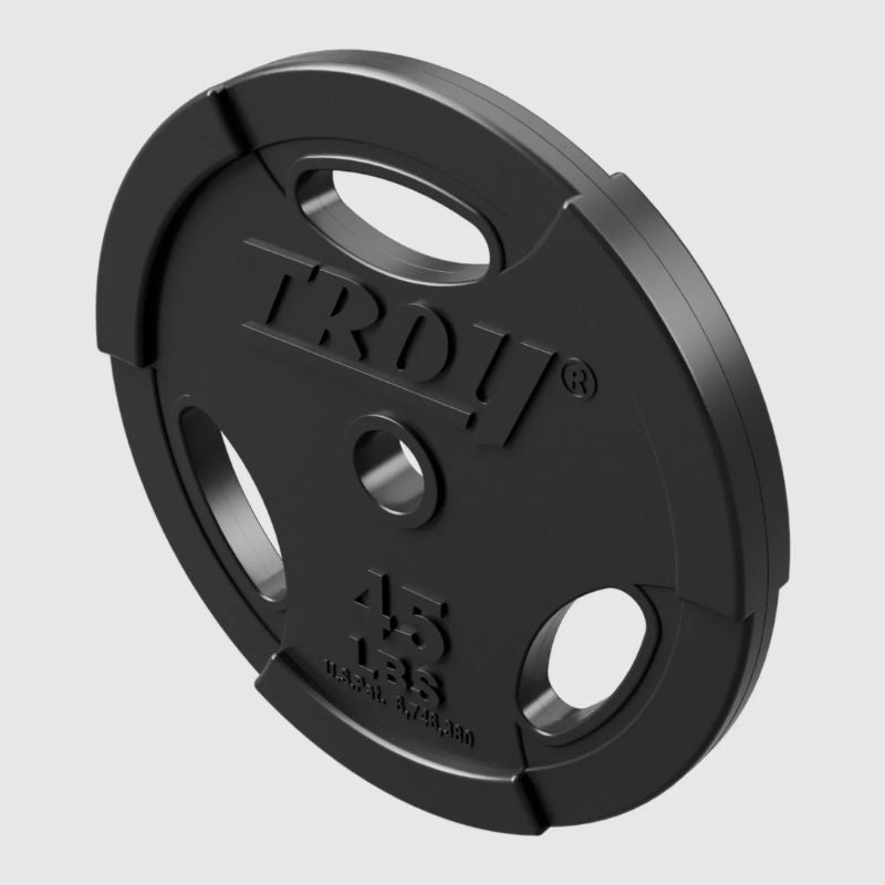 TROY Rubber Encased Olympic Grip Plate 255lb Set 45 lbs Weight Plates