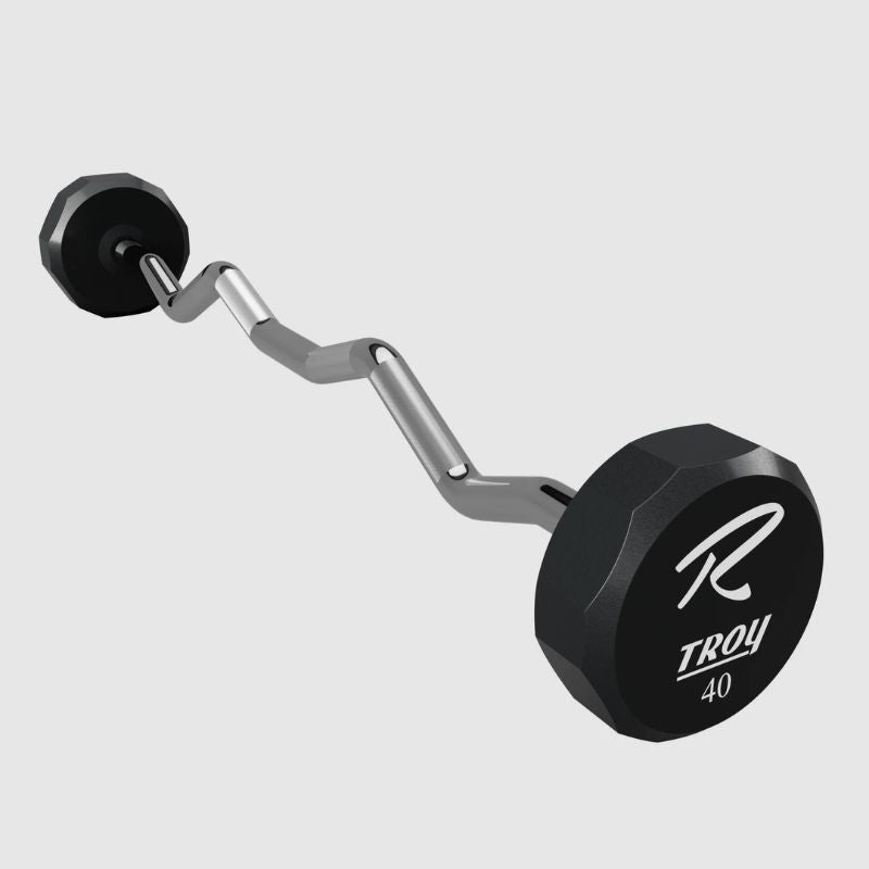 TROY TZB-U 12-Sided Urethane Fixed Curl Barbell Custom Logo 4
