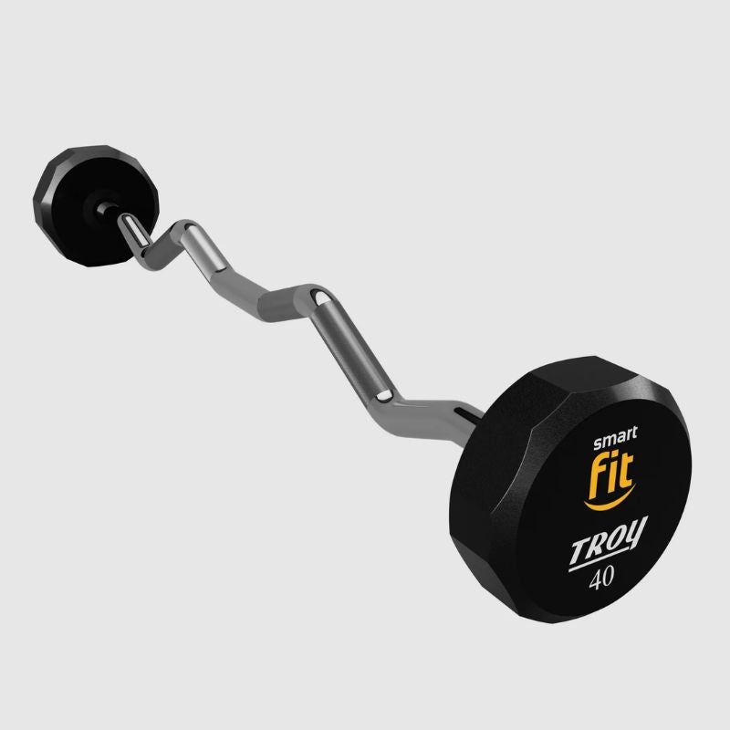 TROY TZB-U 12-Sided Urethane Fixed Curl Barbell Custom Logo 5