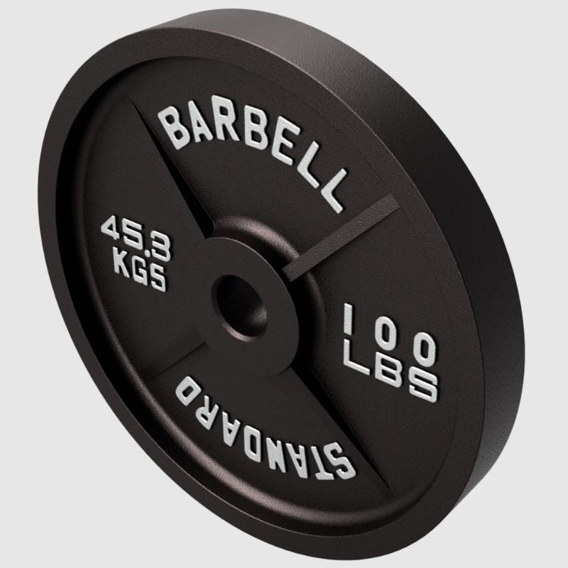 Troy BO Economy Black Cast Iron Olympic Plate 45 lb weight plate