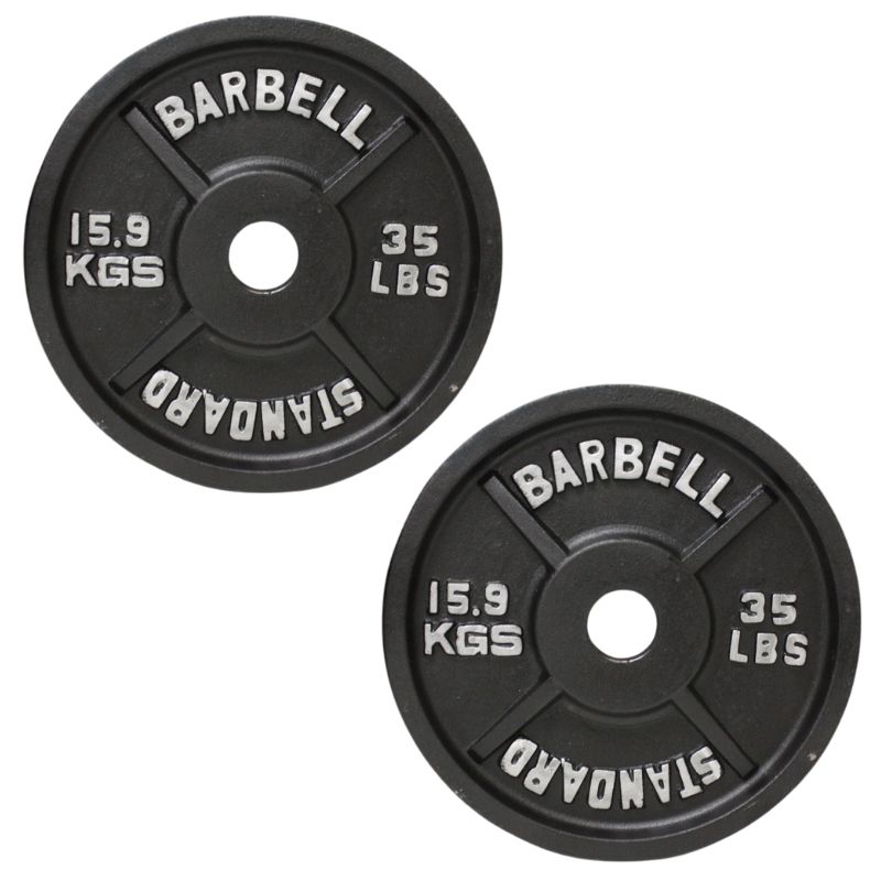 Troy BO Economy Black Cast Iron Olympic Plate 35lbs Pair