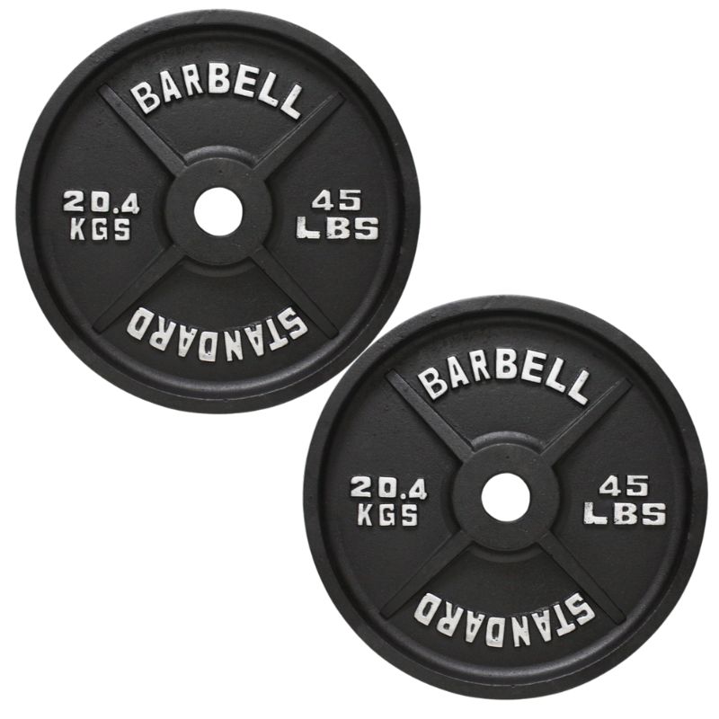 Troy BO Economy Black Cast Iron Olympic Plate 45lbs Pair
