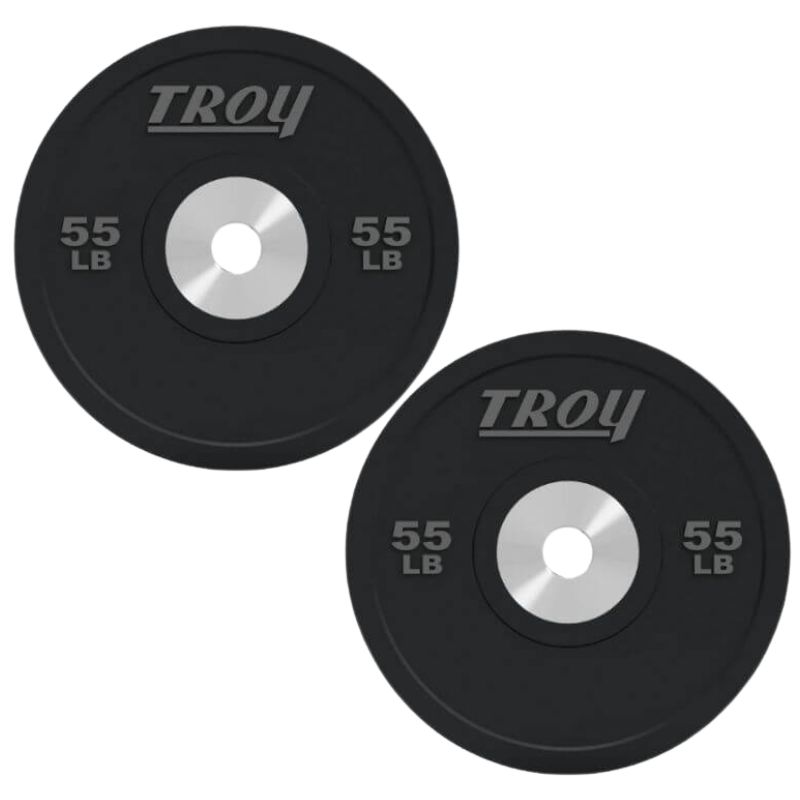 Troy BPO-SBP Performance Black Rubber Bumper Plate 55lbs Pair