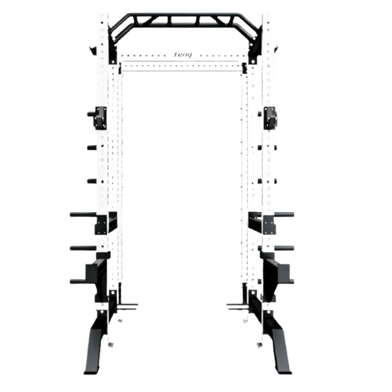Troy G-PR-3030 Fitness Apollo Power Rack Premium Package White Front View